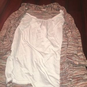 Tank with connected cardigan